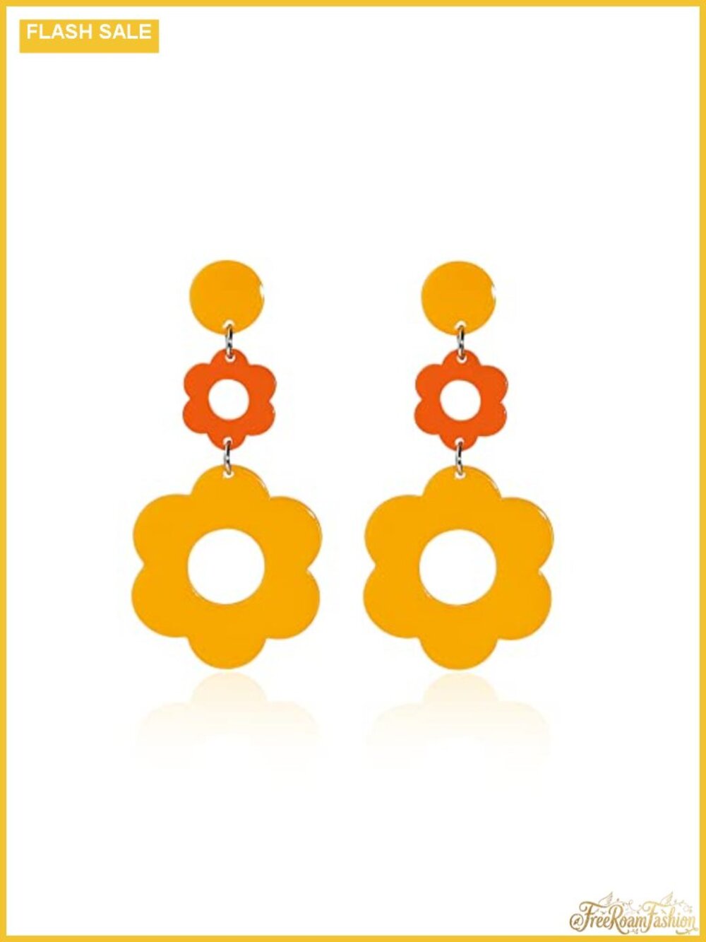 Acrylic Daisy Flower Drop Dangle Earrings Resin Floral Statement Jewelry